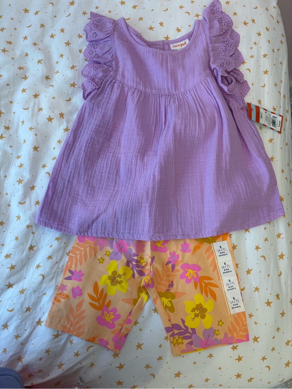 Girls Small Cat & Jack Summer Island Ruffle Set NWT